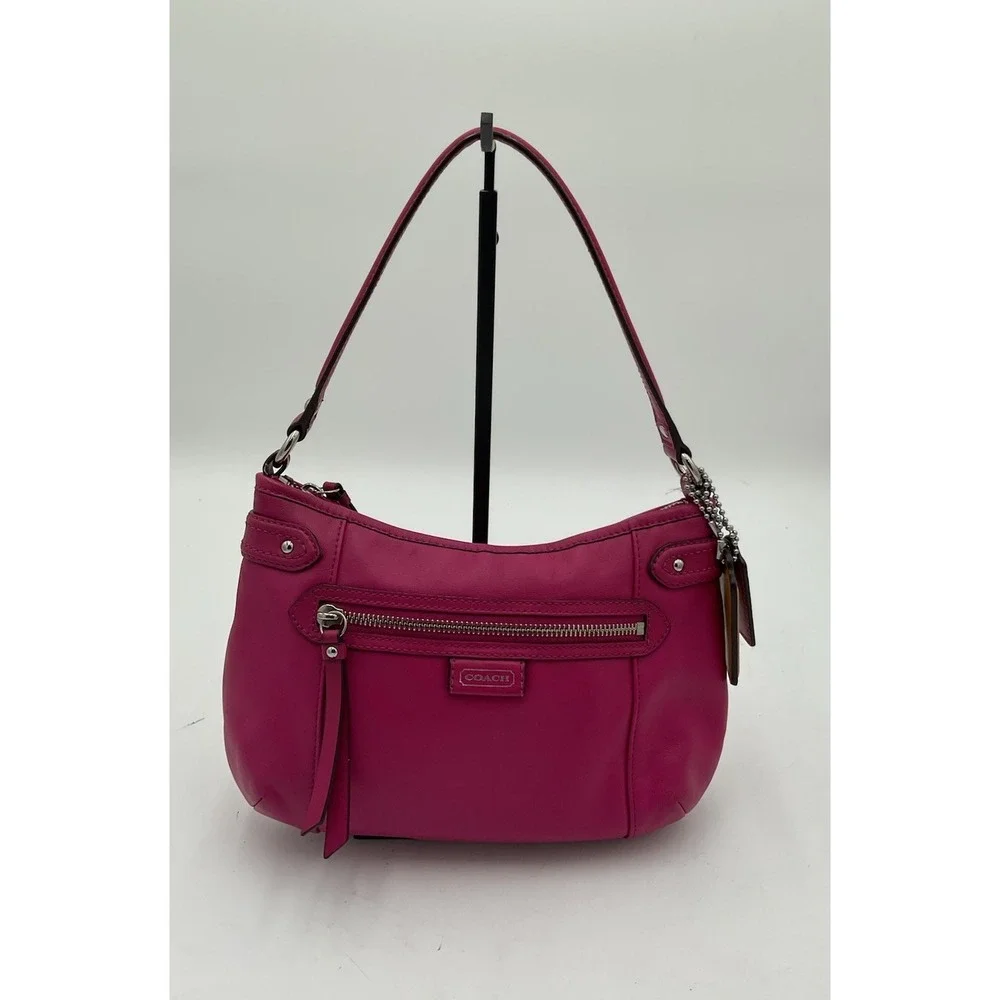 Coach f23978 Daisy Bright Magenta Hobo Shoulder Bag Good Condition